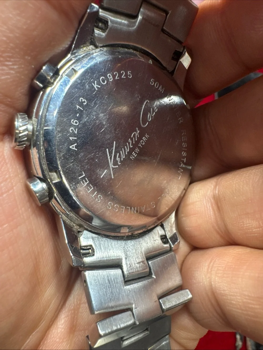 Kenneth Cole New York Chronograph Stainless Steel Watch Working Gray Dial